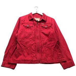 Vintage Lauren Ralph Lauren Glen Canyon Twill Jacket Womens Large Zip Pocket Red